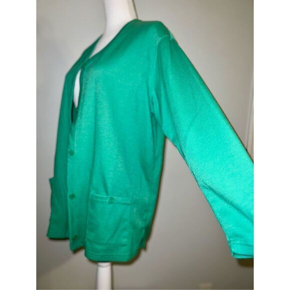 Women’s Cardigan Green Sweater Button Down Medium - Picture 5 of 7